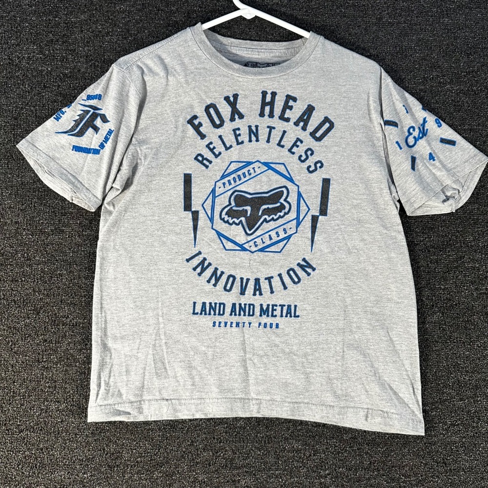 Fox Racing Graphic Tee Youth L Grey Good Relentless Innovation Motocross Shirt
